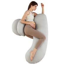 Almohada de embarazo, almohada ajustable de cuerpo completo, almohada de maternidad de soporte suave con funda extraíble para la espalda del vientre y la pierna - Gris - Ver 3