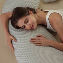 Almohada de embarazo, almohada ajustable de cuerpo completo, almohada de maternidad de soporte suave con funda extraíble para la espalda del vientre y la pierna - Gris - Ver 5