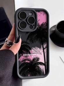 1pc Personalized Simple Palm Tree Design Thickened Shockproof Phone Case Compatible With IPhone 11/12/13/14/11pro/12pro/13pro/14pro/Xr/15/15pro/15promax, Compatible With Samsung Series,International Version, Not The Domestic Version - Multicolor - View 5