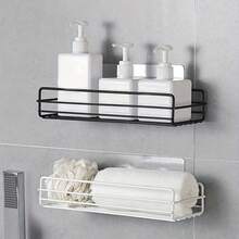 1pc No-Drill Bathroom Shelf Multi-Functional Storage Rack - White - View 2