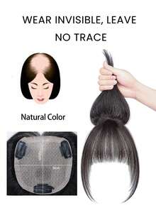 瀏海3d法式瀏海假髮女自然額頭美白加髮簾八字空氣瀏海 - 黑色 - 查看 2