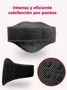 Collarín Con Imanes Pórtatil, De Tela Suave y Termico Que Alivia Problemas De Dolor y Molestias En El Cuello. - Negro - Ver 5