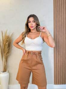 Women Shorts - Coffee Brown - View 3