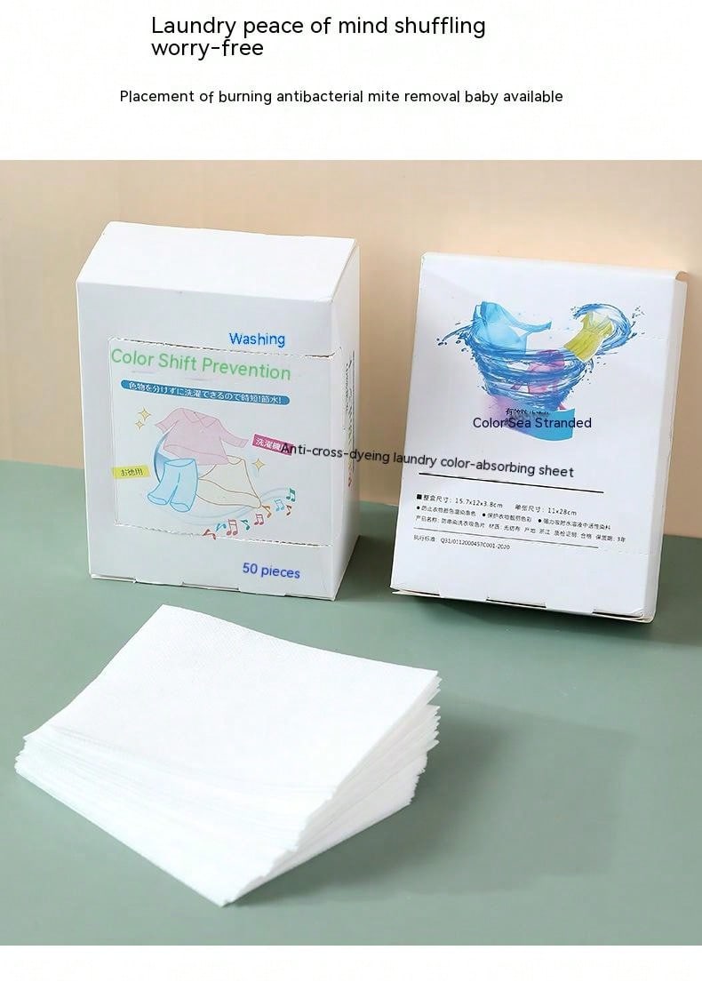 24pcs/50pcs Color Absorption Paper For Mixed Washing, Boxed Laundry