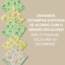 Kit 2 Peças 1 Cueiro Liso + 1 Cueiro Estampado Coisas de Bebê enxoval - Neutro - Visão 5