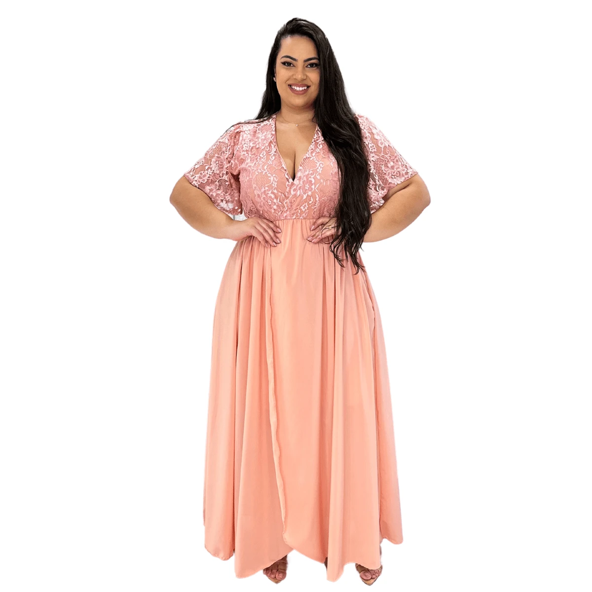 Holy Lia Women Plus Prom Dresses - Rusty Rose - View 1