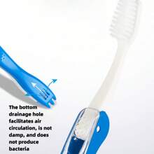 1pc Foldable Soft Bristles Portable Travel Toothbrush - Pink - View 4