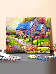Diy Scenery Oil Painting By Numbers Kit - Purple - View 1