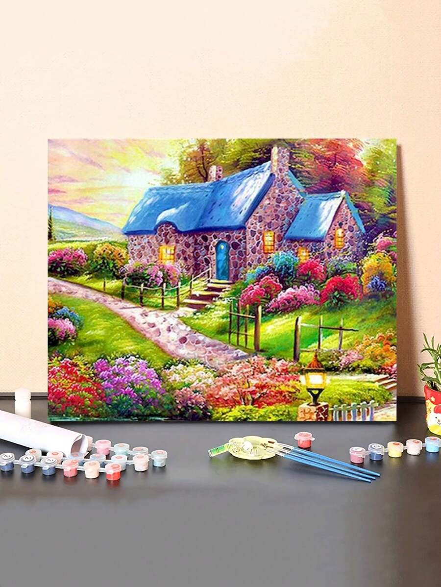 Diy Scenery Oil Painting By Numbers Kit - Purple - View 1