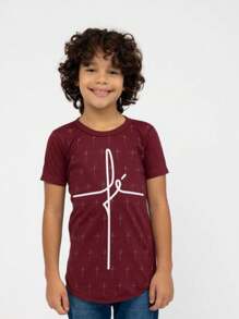 Young Boys T-Shirts - 酒紅色 - 查看 1