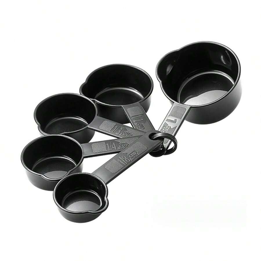 5 cái Dụng cụ làm bánh Bộ Bao gồm Ly đo lường , Thìa Đo lường , Bàn chải Dầu Với khắc độ Đánh dấu , Đồ dùng nhà bếp Bộ dụng cụ - màu đen - Xem 1
