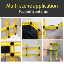 Multifunctional Measuring ABS Plastic Movable Four-Fold Ruler Multi-Angle Ruler Four-Sided Ruler Square Ruler 4-Fold Ruler Folding Ruler - Yellow - View 3