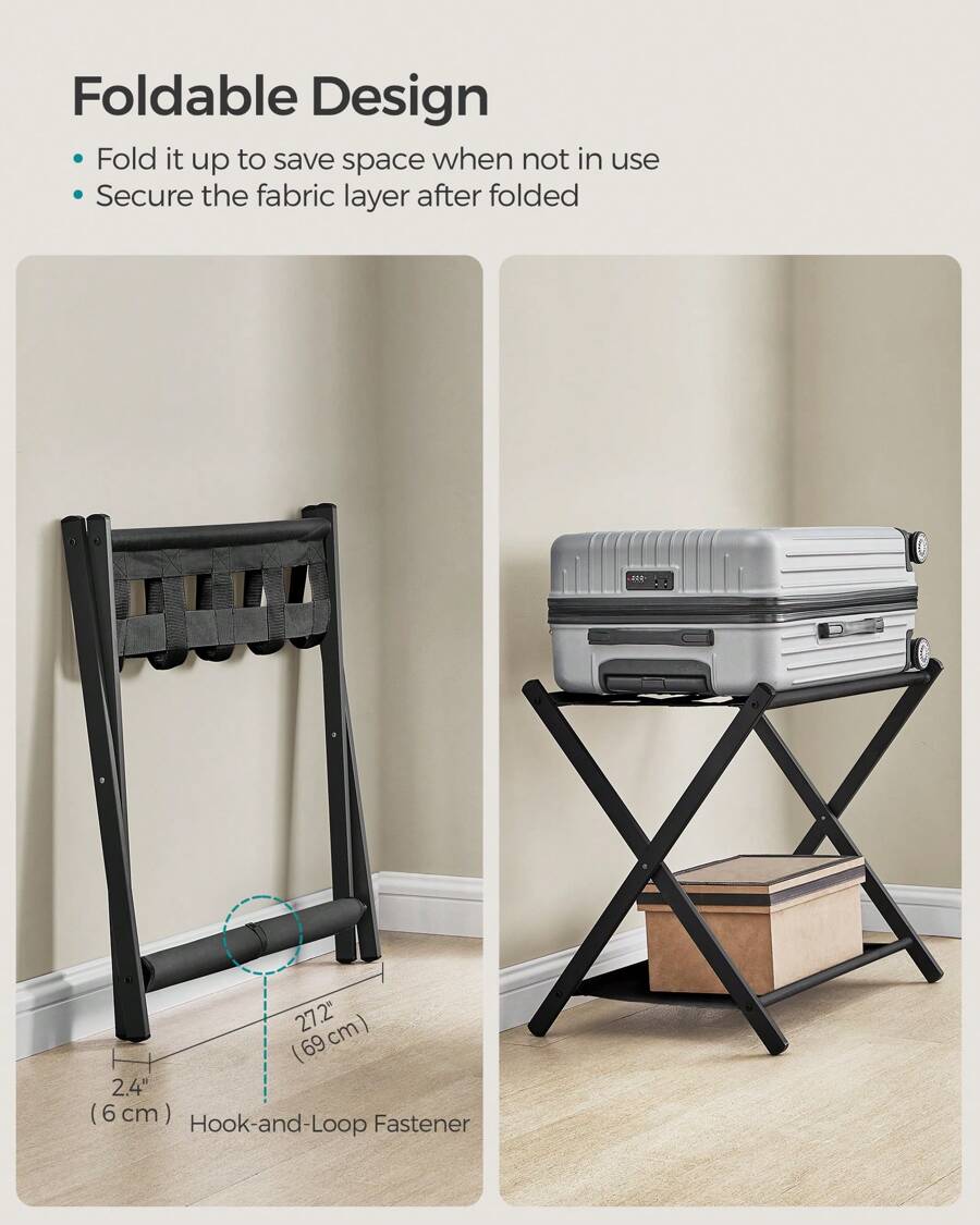 SONGMICS Luggage Racks For Guest Room, Set Of 2, Suitcase Stand With ...