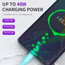 5A快速充電Type C數據線，兼容三星Galaxy S24 Ultra S24 S24+ S23 Ultra S23 S22 S21 Note 20華為小米紅米Note 8 Pro等手機配件USB C充電線USB數據線 - 白色 - 查看 2