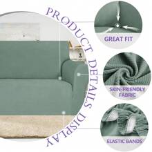 YSTYLE Sofa Cover 1/2/3/4 Seats With Armrests, Stretch Couch Cover, Heavyweight Winter Slipcover, Non-Slip Sofa Cover Washable - Green - View 7