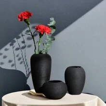 Nordic Modern Creative Ceramic Vase Ornament Craft Decoration For Home Living Room Tv Cabinet Display Flower Arrangement Gifts Birthday Graduation Home Decor Room Decor Flower Vase Glass Vase - Black - View 3