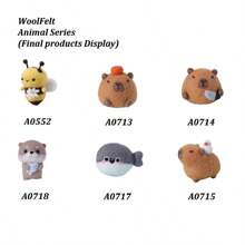 DIY Wool Felt Material Pack Animal Series (Notice: Not Final Product, Need You To DIY!!!). Material Pack Includes: Wool, Felt Operating Foam (Felt Needles Insert In The Foam), Key String And Pin Needle.