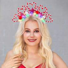 DRESBE Light Up Valentine's Day Headband Red LED Heart Headbands Valentine Party Hair Accessories For Women And Girls - Red - View 5