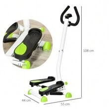 HOMCOM Máquina de Step Stepper Fitness en Casa con Pantalla LCD Manillar y Pedales Antideslizantes Equipo de Ejercicio para Gimnasio Oficina 55x44x108 cm Blanco - Blanco - Ver 2