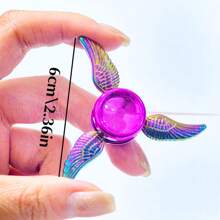 1pc Magical Wing , Fingertip Stress-Reducing Metal Gyroscope, Metal Hand Crank, Finger Toy, Finger Spinner, Perfect Leisure Stress-Reducing Gift - Multicolor - View 3