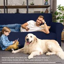 YSTYLE Sofa Cover 1/2/3/4 Seats With Armrests, Stretch Couch Cover, Heavyweight Winter Slipcover, Non-Slip Sofa Cover Washable - Navy Blue - View 4