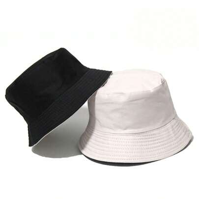 Reversible Blank Bucket Hat, Summer Travel Beach Sun Hat, Unisex, UV Protection Bucket Hat