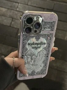 苹果基督教手机壳复古欧洲丘比特天使手机壳兼容 iPhone 16 15 14 13 12 Pro Max 11 INS 闪光镜头保护套奢华极光激光壳 - 女天使 - 查看 1