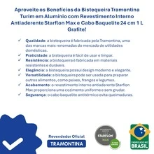 Bistequeira Turim em Alumínio com Revestimento Interno Antiaderente Starflon Max e Cabo Baquelite 24 cm 1 L Grafite - Preto - Visão 4