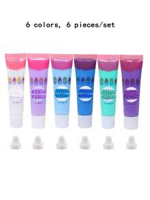 6件/套男女通用合成树脂材料奶油粘土，24种颜色可选，每瓶15毫升。非常适合日常DIY礼品制作，例如发夹、手机壳、笔筒、文具盒、梳子等等。夏季、开学季适用。 - 彩色 - 查看 2