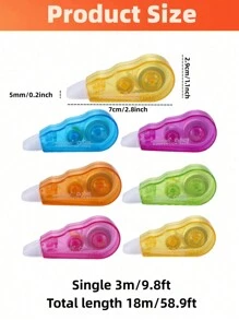 Bộ 6 băng xóa lỗi nhiều màu, băng xóa lỗi dễ thương, tiện dụng cho học sinh, văn phòng. Băng xóa lỗi mini cho học sinh. - Nhiều màu - Xem 4
