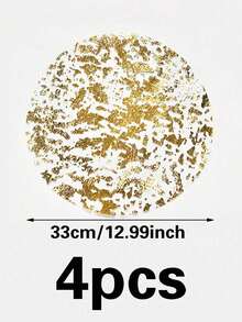 4-Pack Round Disposable Placemats 13" (33.0cm) Pressed Gold Foil Mesh Metal Table Mats For Wedding Party Decoration - Gold - View 6