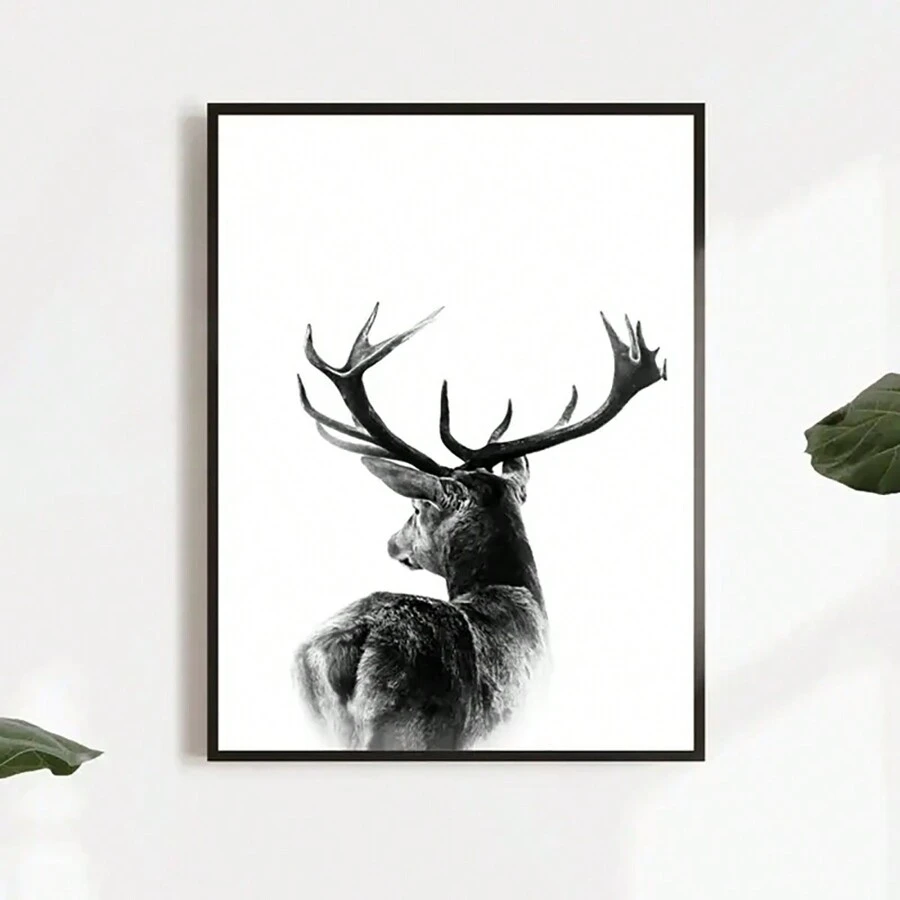HALFLEMART 1 Miếng In hươu Rừng Thú vật tranh sơn dầu Treo tranh Trang trí In Phòng Phòng ngủ Giáng sinh Năm mới Qủa tặng Khung trang trí - Nhiều màu - Xem 1