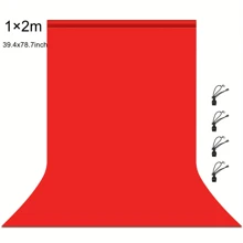 Green Screen Thickness Cloth Backdrop For Photography, Create Professional Quality Photos Sheet Virtual Green Screen Background Sheet For Zoom Meeting, Backdrop For Photo Studio Background Photography Green Blue Red - Red - View 1