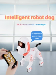 1 PC Intelligent Robot Dog Remote Control Electric Toy Dog Simulation Programming Remote Accompanying Story Singing - Pink - View 3