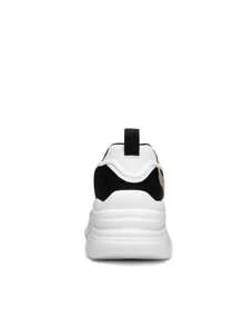 Women's Platform Chunky Fashion Sneakers Walking Lace-Up Comfortable Dad Sneakers Workout Sport Work Casual Tennis Shoes - Đen/Tân - Xem 9