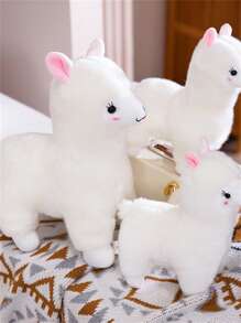 Juguete de peluche de Alpaca, Cojín reconfortante para dormir, muñeco para montar. Regalo del día de la madre, sorpresa, pequeño presente para regalo de cumpleaños de amigos - Blanco - Ver 2