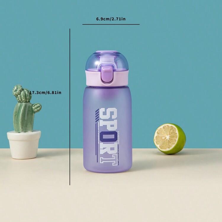 Fashionable Bito Summer Frosted Water Bottle With Good Touch Feel, Simple Design, Hidden Handle Strap, Bouncing Sports Bottle For Students And Outdoor Activities Direct Drinking Type, Large Capacity 650ml/ Small Capacity 450ml - Purple - View 4