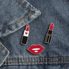 1pc Sexy Red Lips Brooches Creative Women Lipstick Enamel Pin Jackets Shirt Bag Lapel Pins Badge Fashion Lady Jewelry Gift For Girls