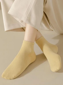 24双随机女士简约糖果运动中筒袜，适合返校季、青少年跑步、徒步训练，春、夏、秋、冬三季皆宜，柔软舒适透气，旅行露营袜，节日生日、万圣节、圣诞节礼物 - 彩色 - 查看 9