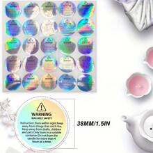 100pcs Holographic Candle Warning Labels For Jar, Container, Wax Melting Safety Stickers For Tins, Candle Making Supplies