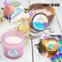 100pcs Holographic Candle Warning Labels For Jar, Container, Wax Melting Safety Stickers For Tins, Candle Making Supplies