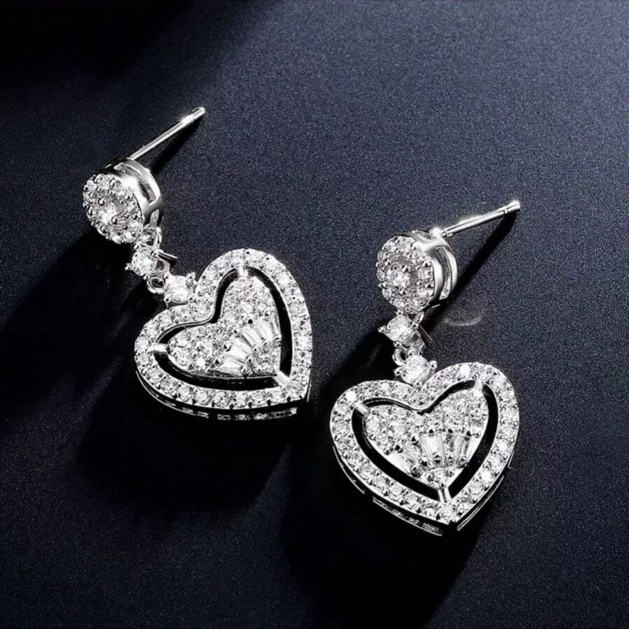 Dangle Earrings - 銀色 - 查看 1