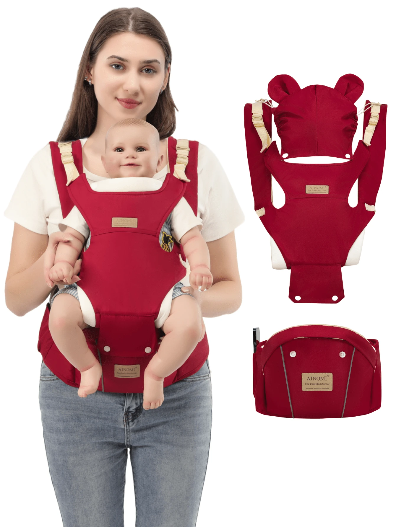 婴儿背带背包，面向前方，透气，婴儿背带，两用旅行哺乳背带