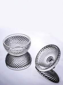 1pc European Style Crystal Glass Candy Jar With Lid & Decorative Glass Container Jewelry Box Home Decor - Clear - View 2