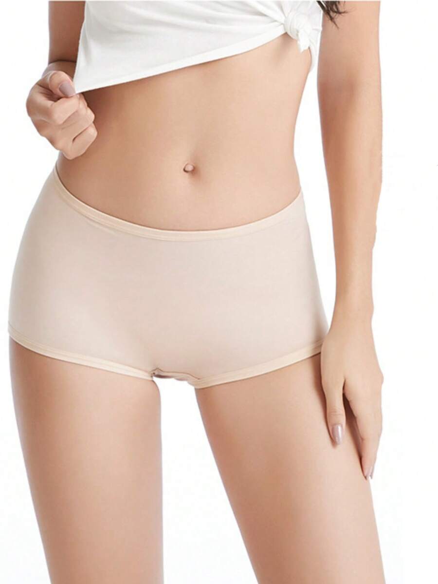 1 件裝女式塑身衣高腰控制內褲帶海綿臀墊適合產後和日常穿著 - 米色 - 查看 1