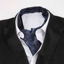 Bufanda larga reversible retro para hombre, bufanda casuales de caballero, bufanda formal de negocios para primavera, otoño e invierno, accesorios de camisa de traje de fiesta casual estilo ascot, excelente regalo boho