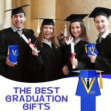 50Pcs Graduation Gown Grad Cap Favor Boxes Candy Boxes Graduation Chocolate Treat Sweet Biscuit Gift Candy Boxes For Graduation Ceremony Party Decor - Blue - View 1