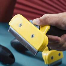 2合1貓狗美容工具 - 漂浮除毛梳和刷子 - 可除結環、打結和脫落的毛髮 - 溫和而有效的寵物除毛器