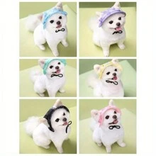 Cute Sun-Proof & Anti-Lost Ear-Hook Design Adjustable Pet Dog Hat, Multicolored, Princess Style - Multicolor - View 12