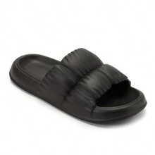 Comfort Slides Sandals Ultra-Soft Slippers Extra Soft Cloud Shoes Anti-Slip Cool - Black - View 2